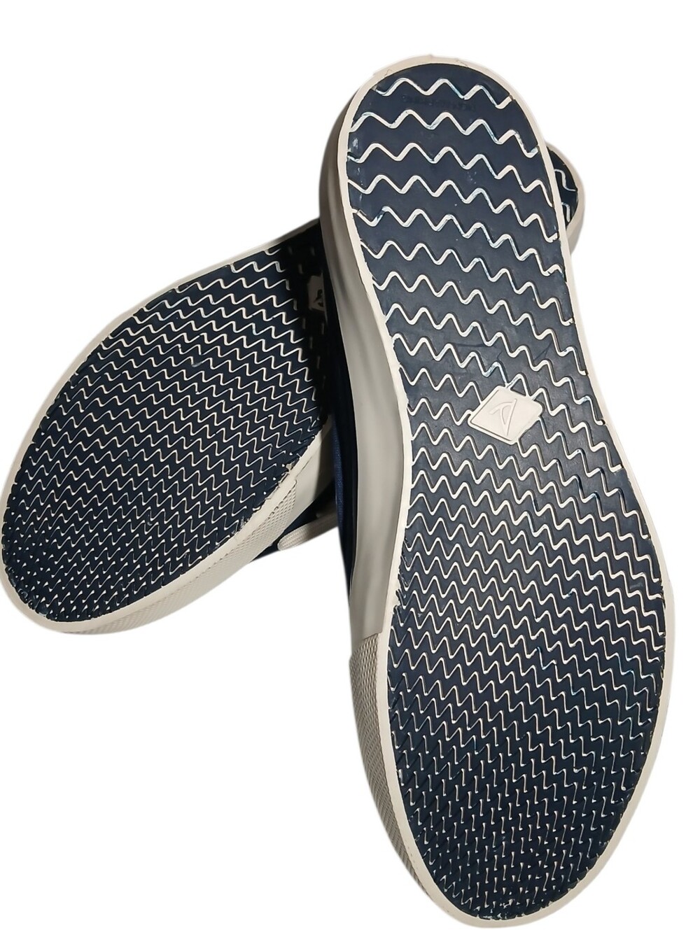 SPERRY Mens Navy Blue W White Laces Sz 8.5 - Picture 9 of 9